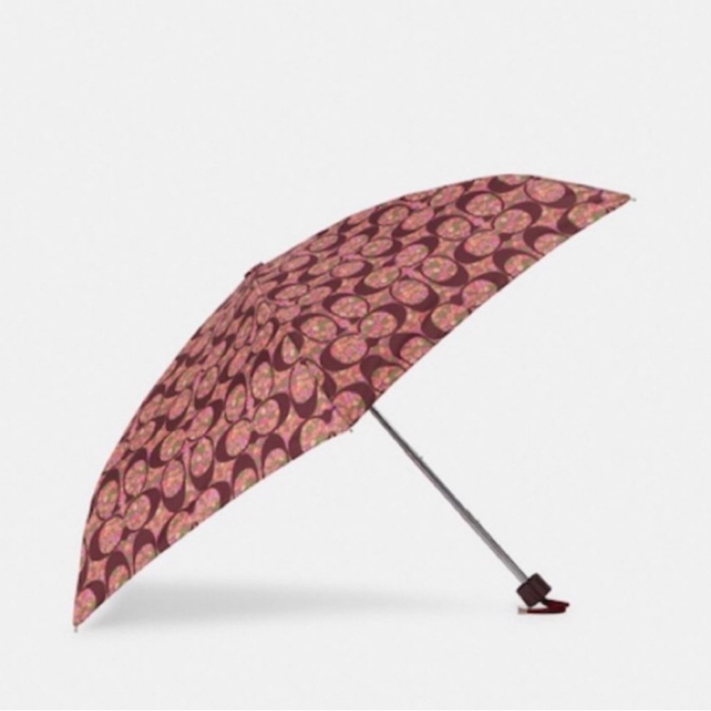 NWT maroon floral coach umbrella